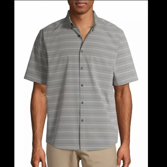 George Men's Short Sleeve Striped Woven Shirt - Picture 4 of 4